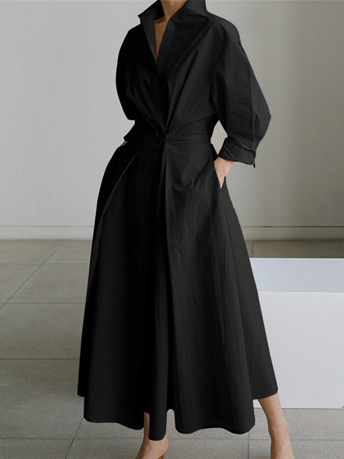 Vintage jurk met elegante halslijn – Dames