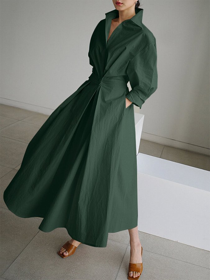 Vintage jurk met elegante halslijn – Dames
