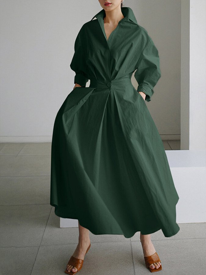 Vintage jurk met elegante halslijn – Dames