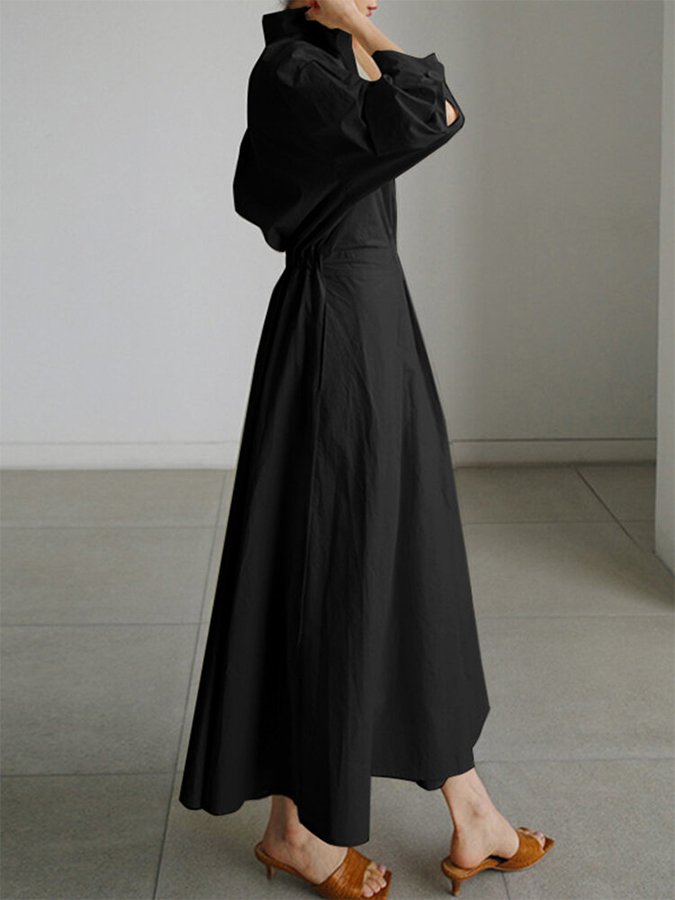 Vintage jurk met elegante halslijn – Dames