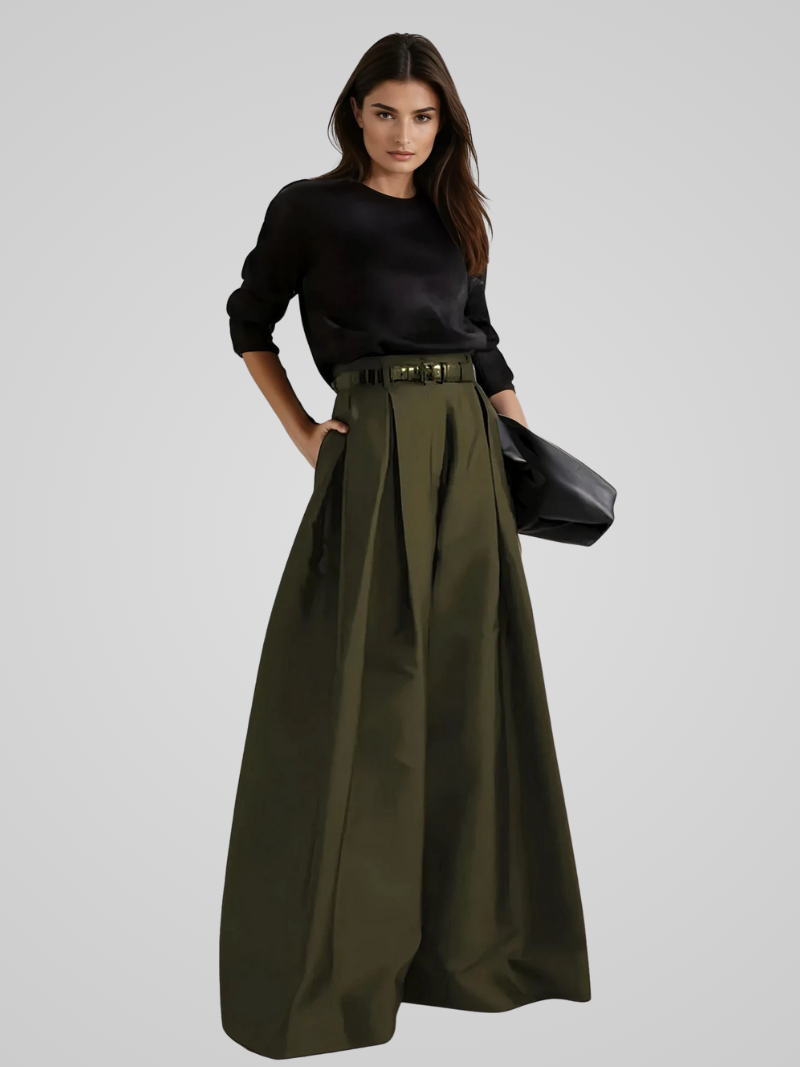 Elegante maxi rok broek met hoge taille voor formele en informele gelegenheden - Dames