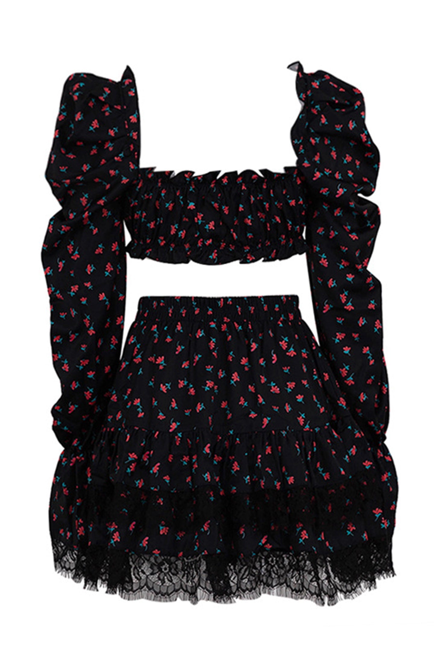 Lola | Floral Puff Sleeve Set