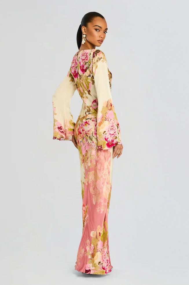 Belly bloemenprint maxi jurk met flared mouwen