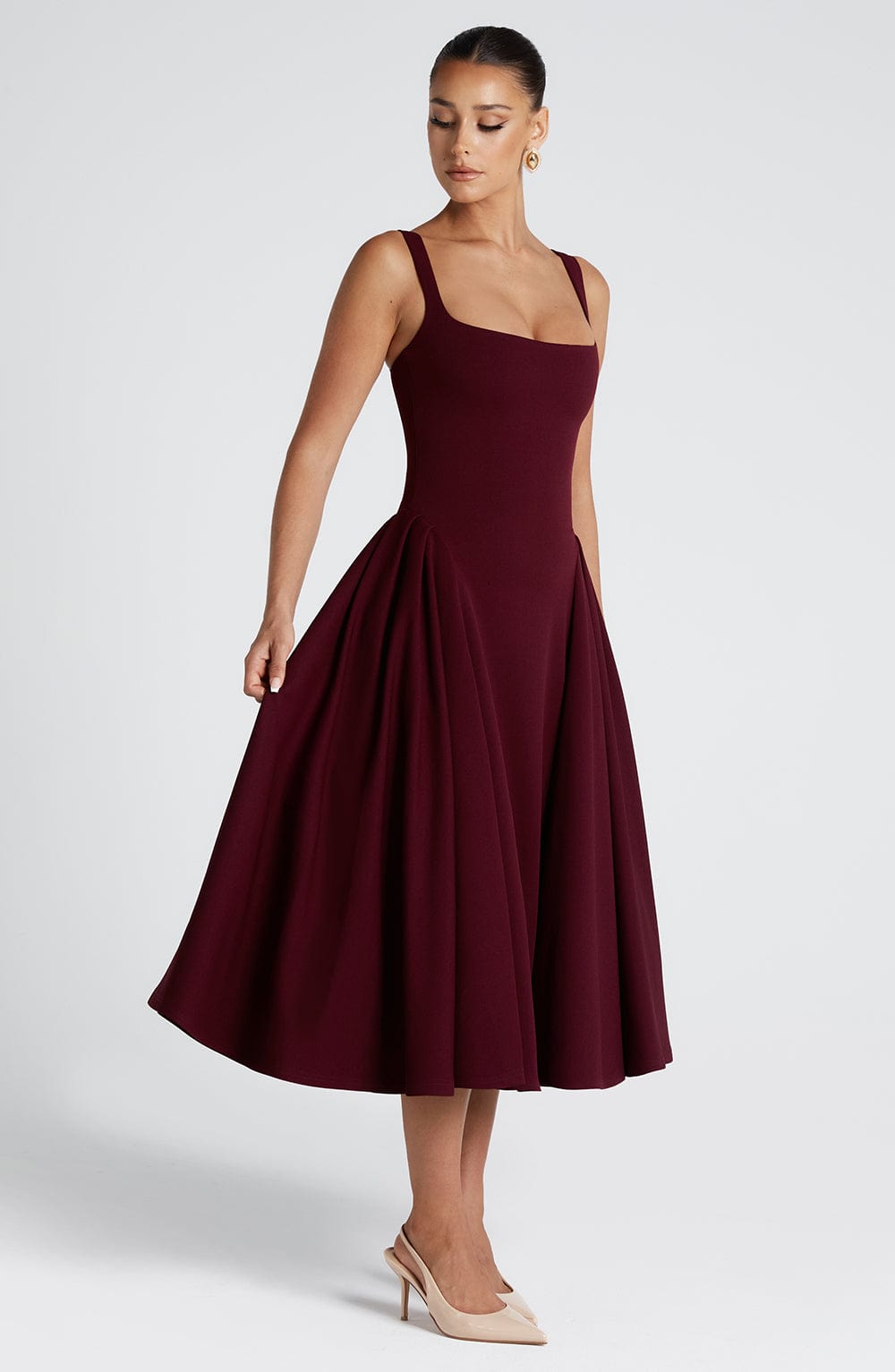 Claudia Midi Dress - Cherry Lacquer