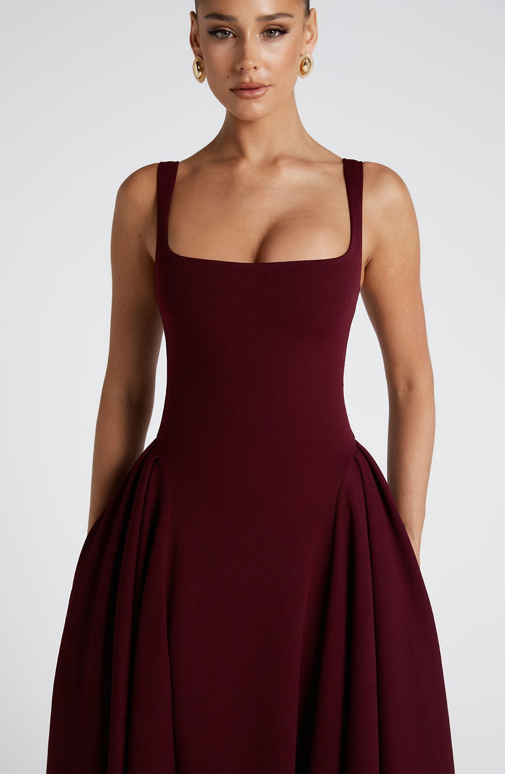 Claudia Midi Dress - Cherry Lacquer