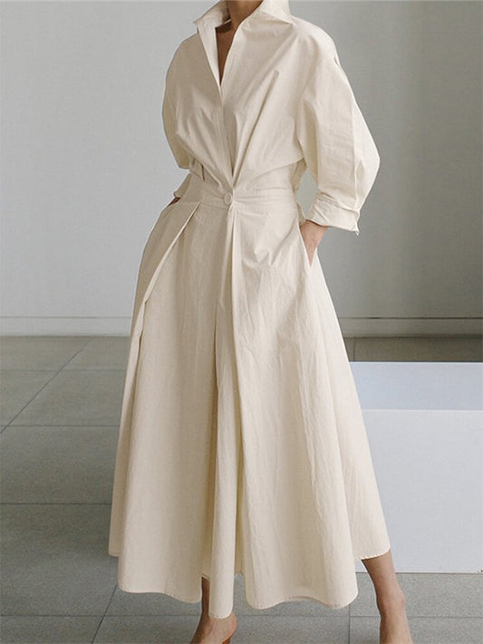 Vintage jurk met elegante halslijn – Dames