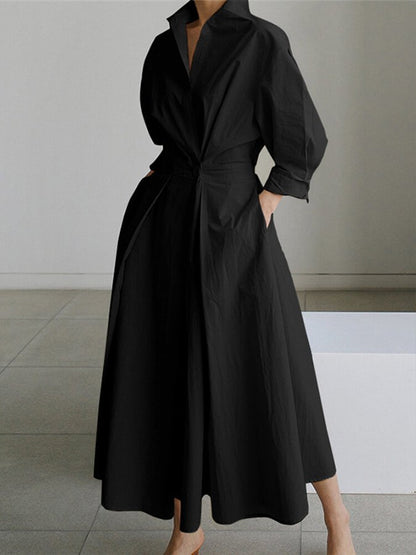 Vintage jurk met elegante halslijn – Dames