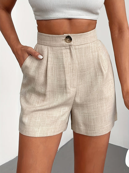 Diana | Hoge Taille Shorts Met Knoopsluiting