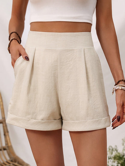 Lyla | Casual Hoge Taille Gerimpelde Shorts