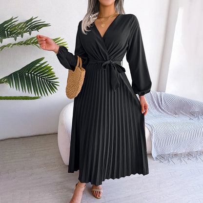 Elegante geplooide jurk met flatterende pasvorm – Dames
