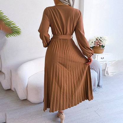 Elegante geplooide jurk met flatterende pasvorm – Dames