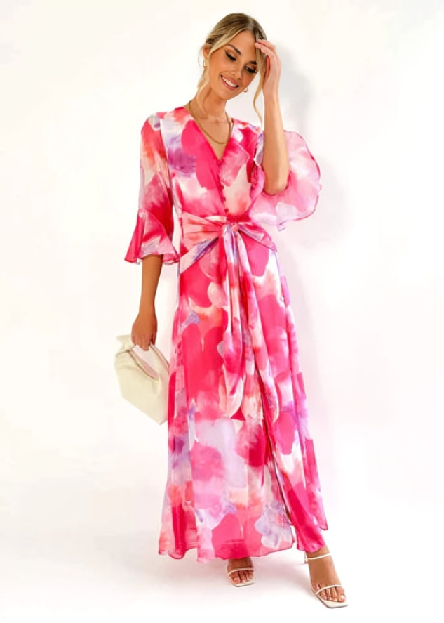Elegante kleurrijke maxi jurk voor de zomer – Dames
