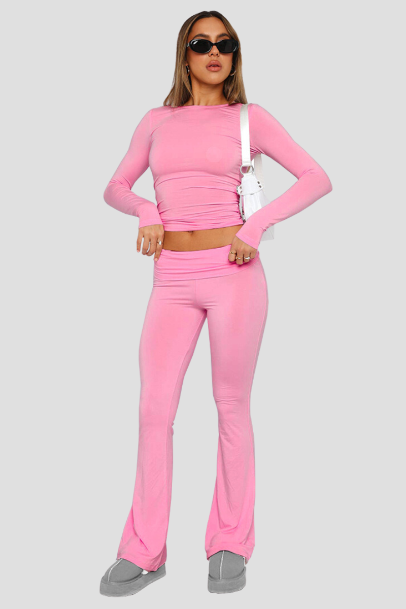 Mila |Set met Flared Broek en Crop Top