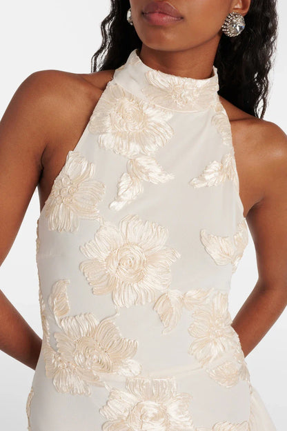 Liora elegante jurk in ivoor voor bruiloft gast of gala