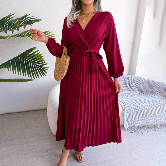 Elegante geplooide jurk met flatterende pasvorm – Dames