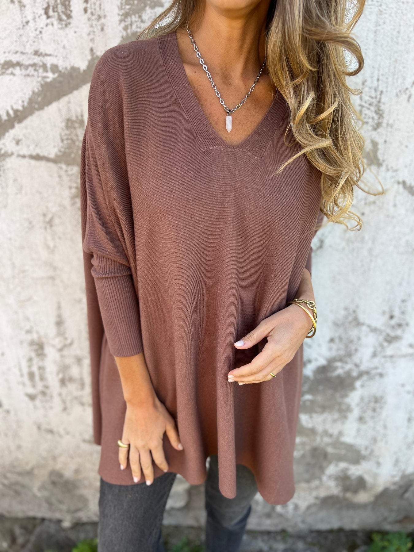 Brittney | Trui met oversized V-hals