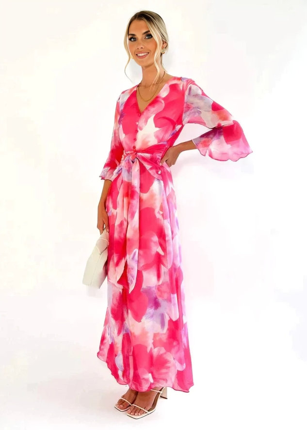 Elegante kleurrijke maxi jurk voor de zomer – Dames